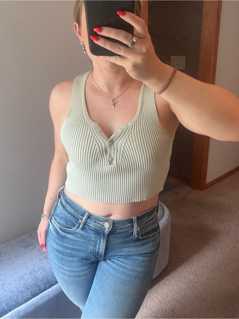 Zara Knit Cropped Tank